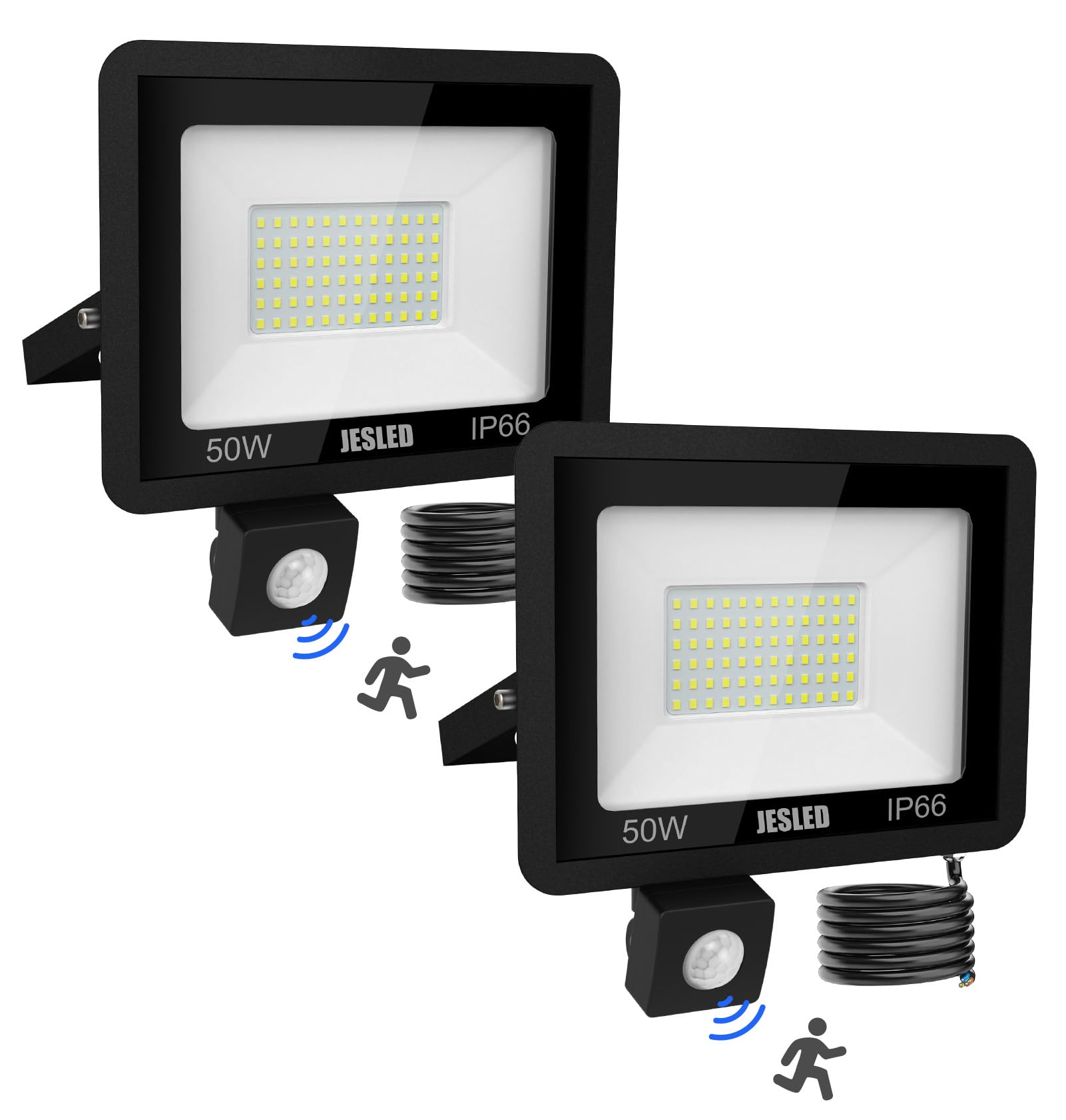 Projecteur LED Extérieur 50W 4500LM Avec Détecteur Mouvement - IP66 Étanche - Télécommande - Pour Jardin/Garage
