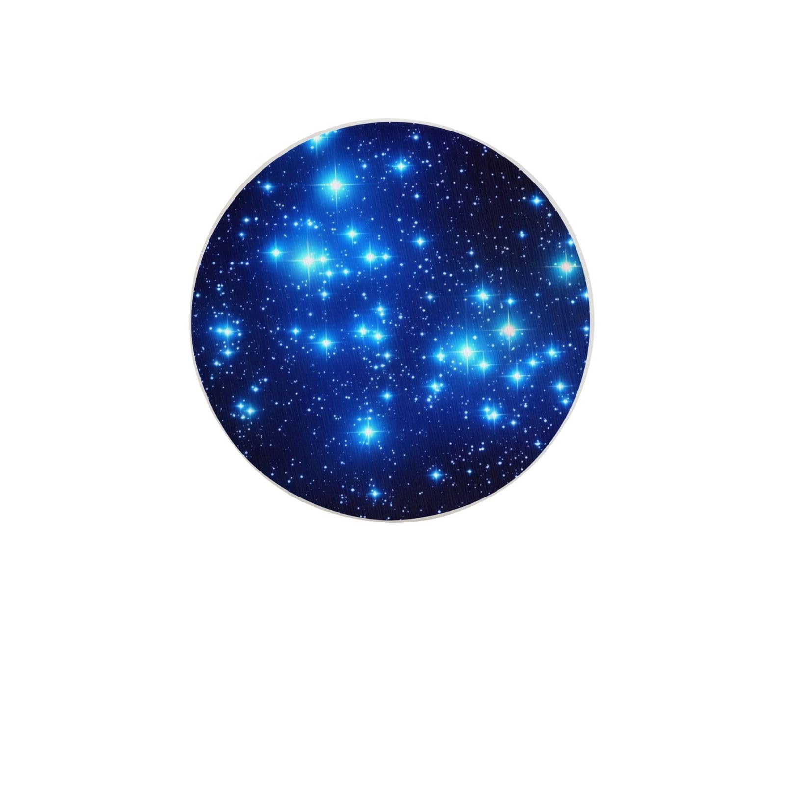 Blue Shining Stars Absorbent Drink Coasters Diatomaceous Round Coaster 4 Inch Reusable Cup Coasters Set 4pc