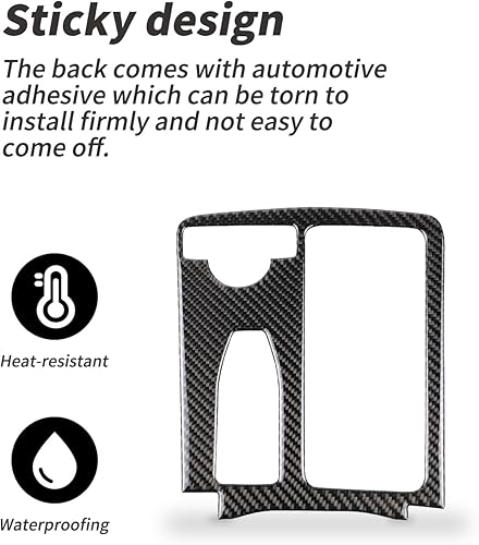 Miniatura 4 de Cubierta del marco del panel de palanca de cambios de la consola central, estilo de patrón de fibra de carbono, accesorios de decoración interior