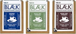 BLÆK Specialty Instant Kaffee: Blaek Mix 3er Set Boxen | löslicher Premium Coffee To Go säurearm & mild | Arabica Hochland Kaffeebohnen: Kaffee, Espresso, koffeinfrei | Hotel Camping Reise Büro
