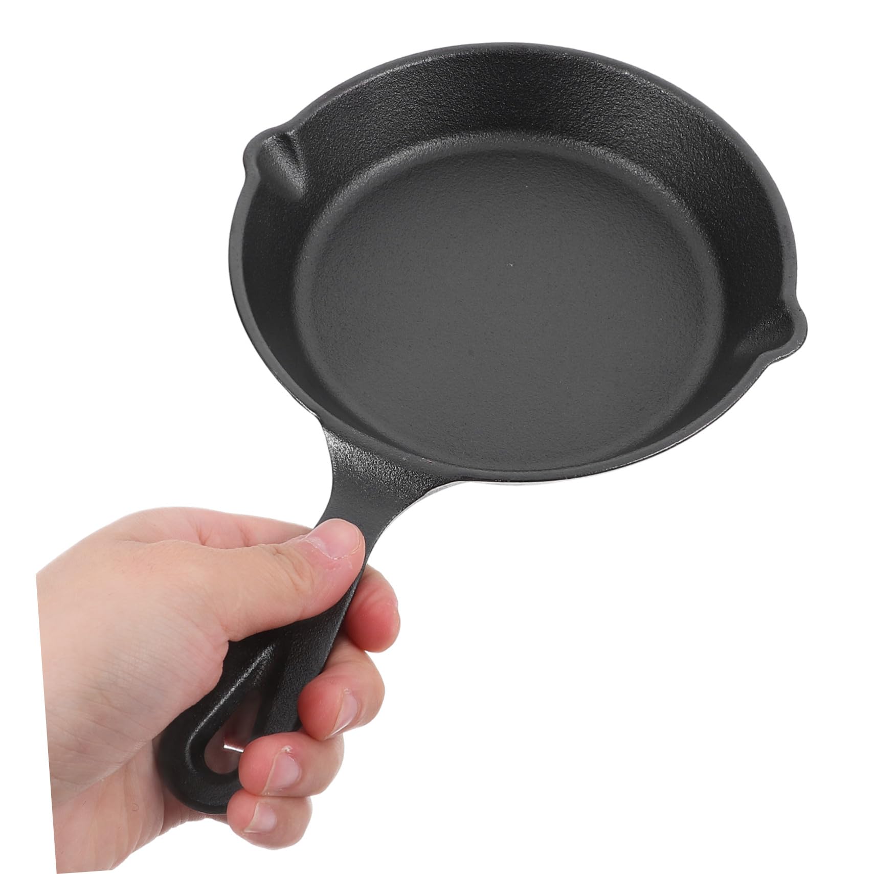 Mikinona Kleiner Gusseisen Bratpfanne Verdickt Antihaft Kochgeschirr Frühstückspfanne für Induktion mit Griff 16cm
