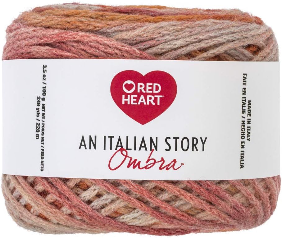 Red Heart Italian Story Ombra Wool Blend Yarn, Fiamma