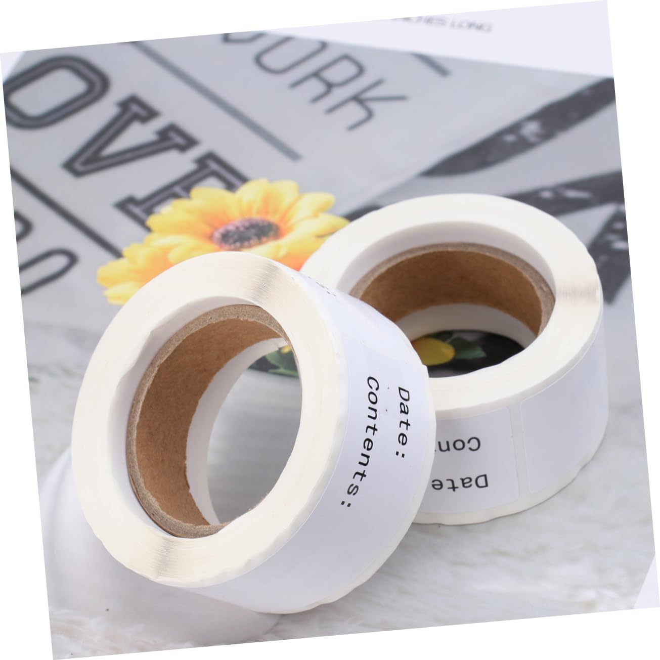 NUOBESTY 2rolls Paper Food Labels English Record Date Paste Sticker Labels to Write for Freezer
