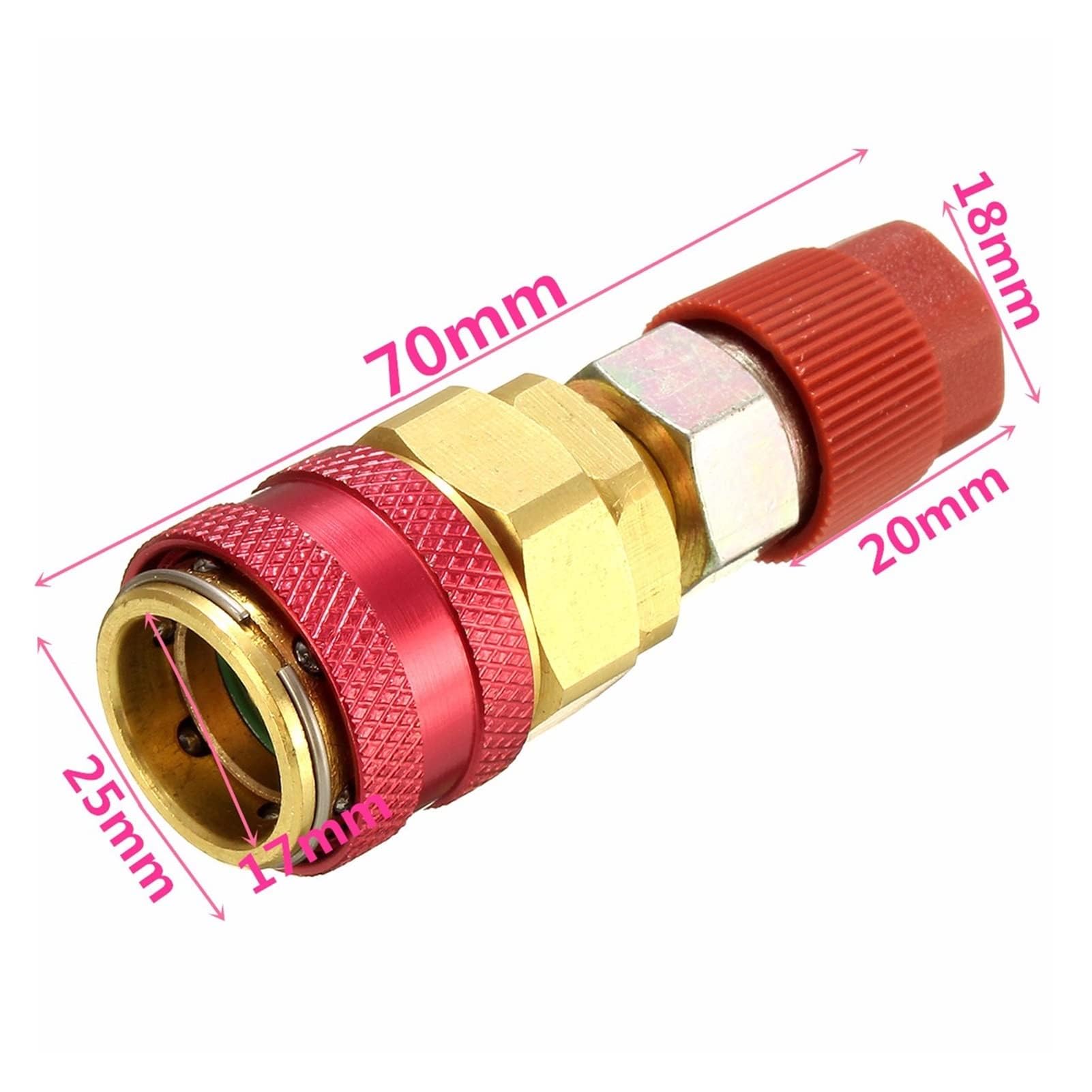 Adaptador de extensión lateral alta R134A, acoplador rápido alto y bajo, adaptador de acoplamiento rápido para aire acondicionado de coche, ajuste rápido para Ford, compatible con B-MW (Alto)
