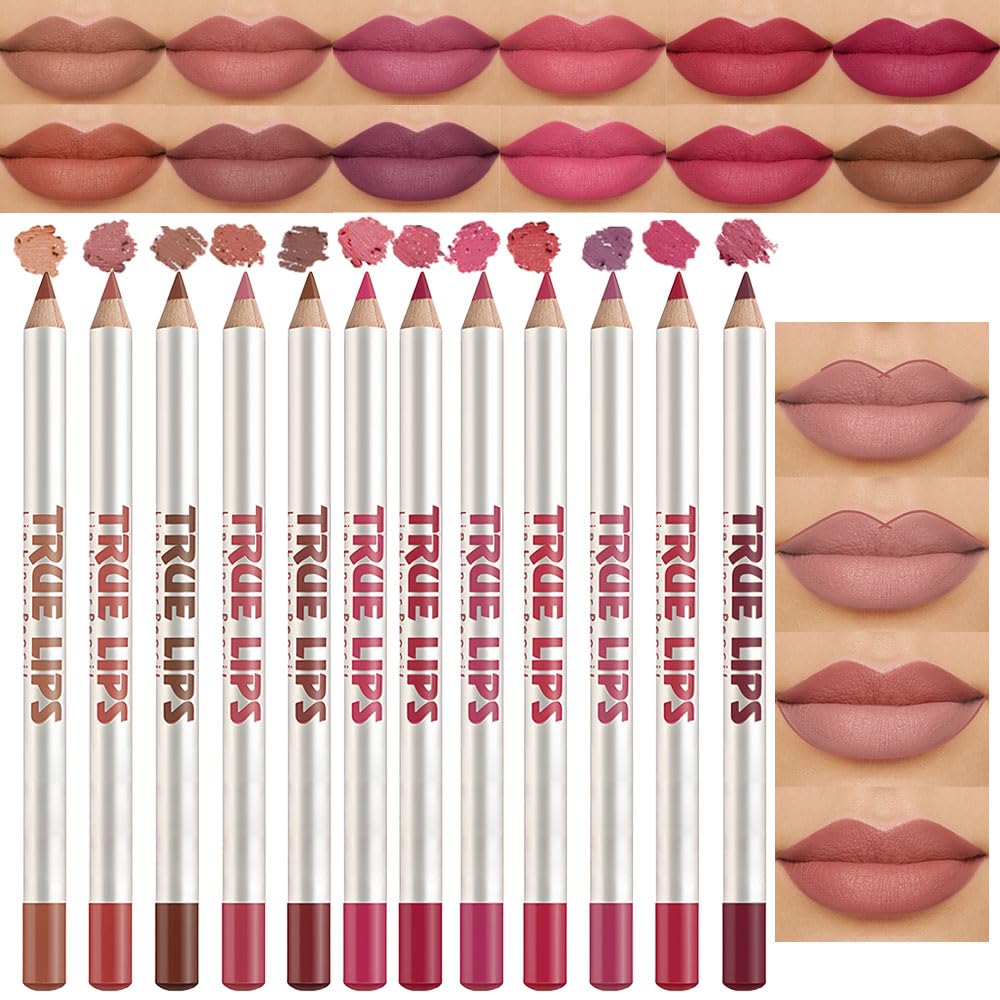 12 Pcs Natural Nude Brown Beige Colors Lip Liner Lipstick Pencils Set for Daily Makeup,Easy to Apply & Remove,Waterproof (set13) 12 Pcs Natural Nude Brown Beige Colors Lip Liner Lipstick Pencils Set for Daily Makeup,Easy to Apply & Remove,Waterproof (set13)
