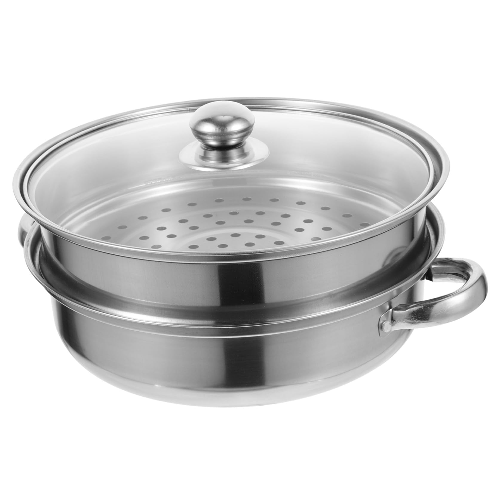 ULTECHNOVO Vaporera de Alimentos de Doble Capa en Acero Inoxidable para Cocinar al Vapor Tapa, Apta para Lavavajillas y Uso en Cocina Profesional