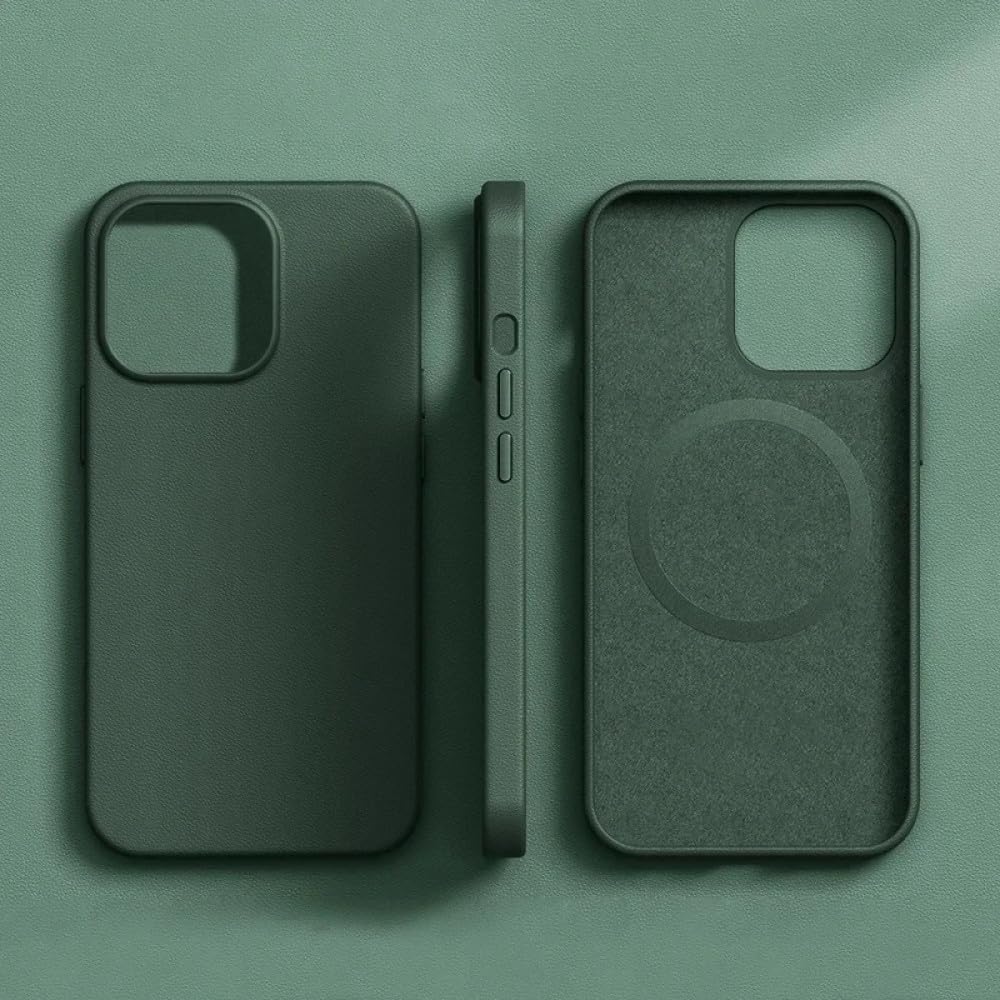 Animation charge sans fil coque magnétique iPhone 15 Pro Max en cuir
