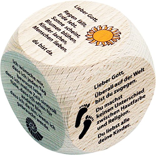 GICO Gebetswürfel Lebensraum für Kinder und Erwachsene aus Holz- Taufe Kommunion - 5991