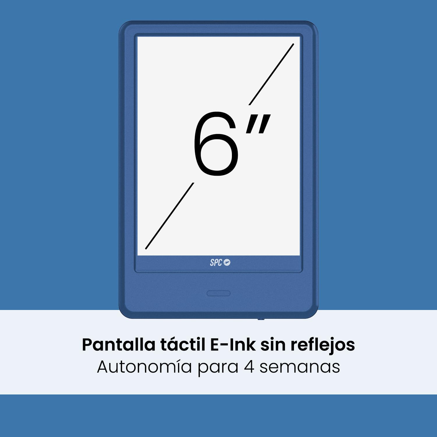 SPC Dickens Light 2 Pro + Funda | Libro Libro electrónico 6 Pulgadas táctil E-Ink, Brillo Ajustable y Temperatura de Color, 8GB de Memoria, 1 Mes autonomía, Ligero y Fino - Azul