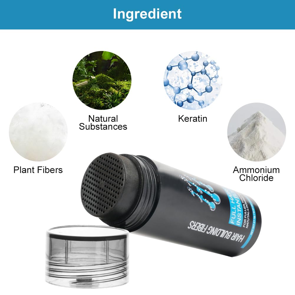Professional Quality Hair Building Fibers, Nature Keratin Hair Fibers Instantly Full Hair - Image 2