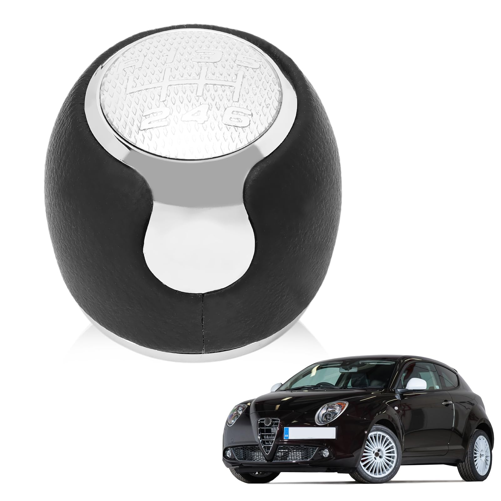 6 Marcio Pomello Cambio Completo per 147 166 Mito 2008-2016 6 Velocità Leva Copertura Maniglia Stick Pomello leva cambio