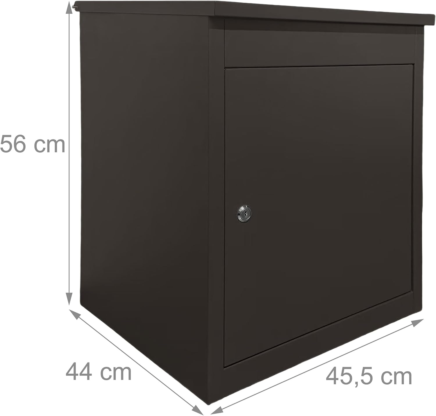 Relaxdays Package Box, 4 Keys, HxWxD: 56 x 45.5 x 44 cm, Steel, for mounting, Parcel postbox, Colour Options