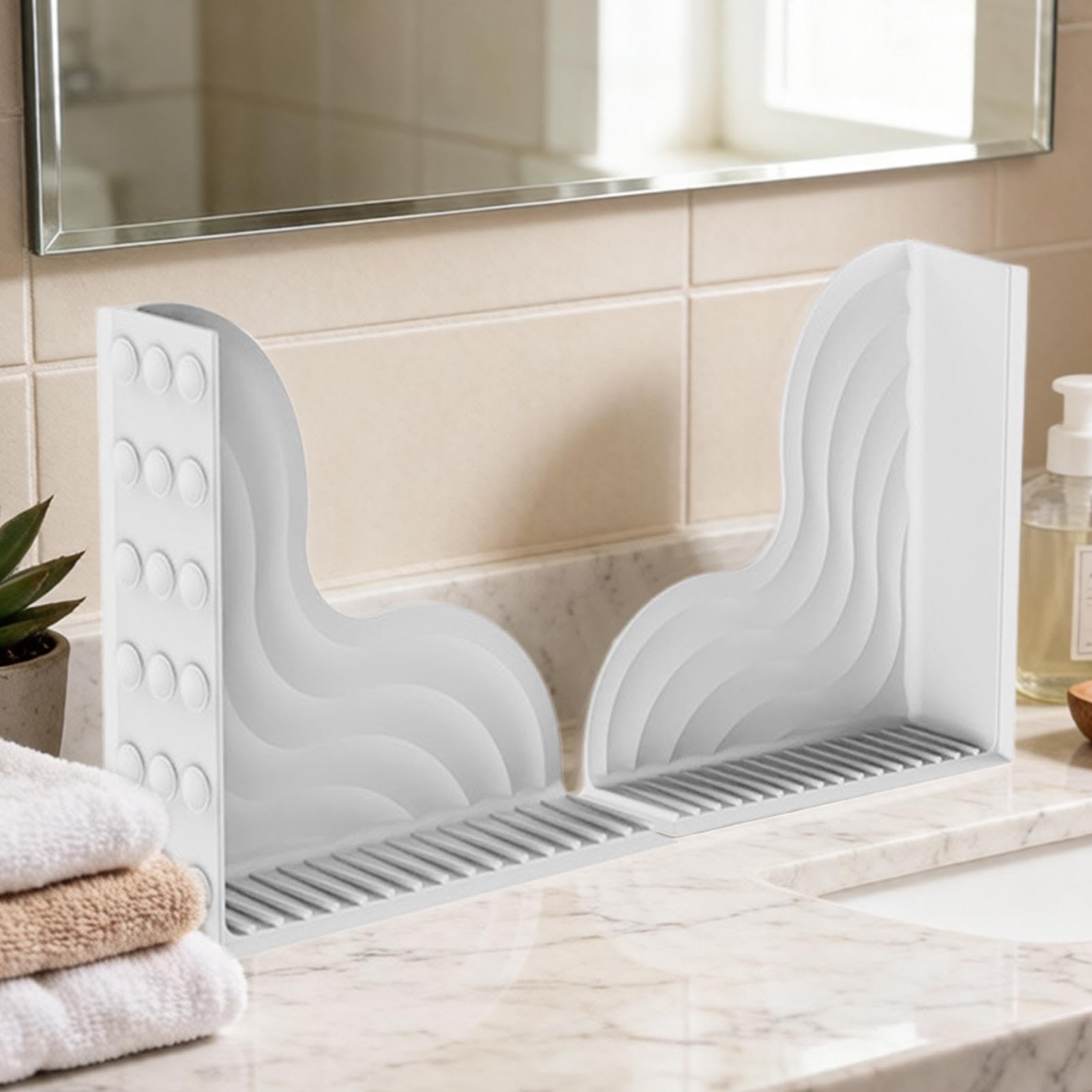 Generisch FStopper - Paraspruzzi per doccia, senza colla, 1 paio, protezione dall'acqua, per proprietari di casa, genitori professionisti, anziani, bagno, cucina, appartamento