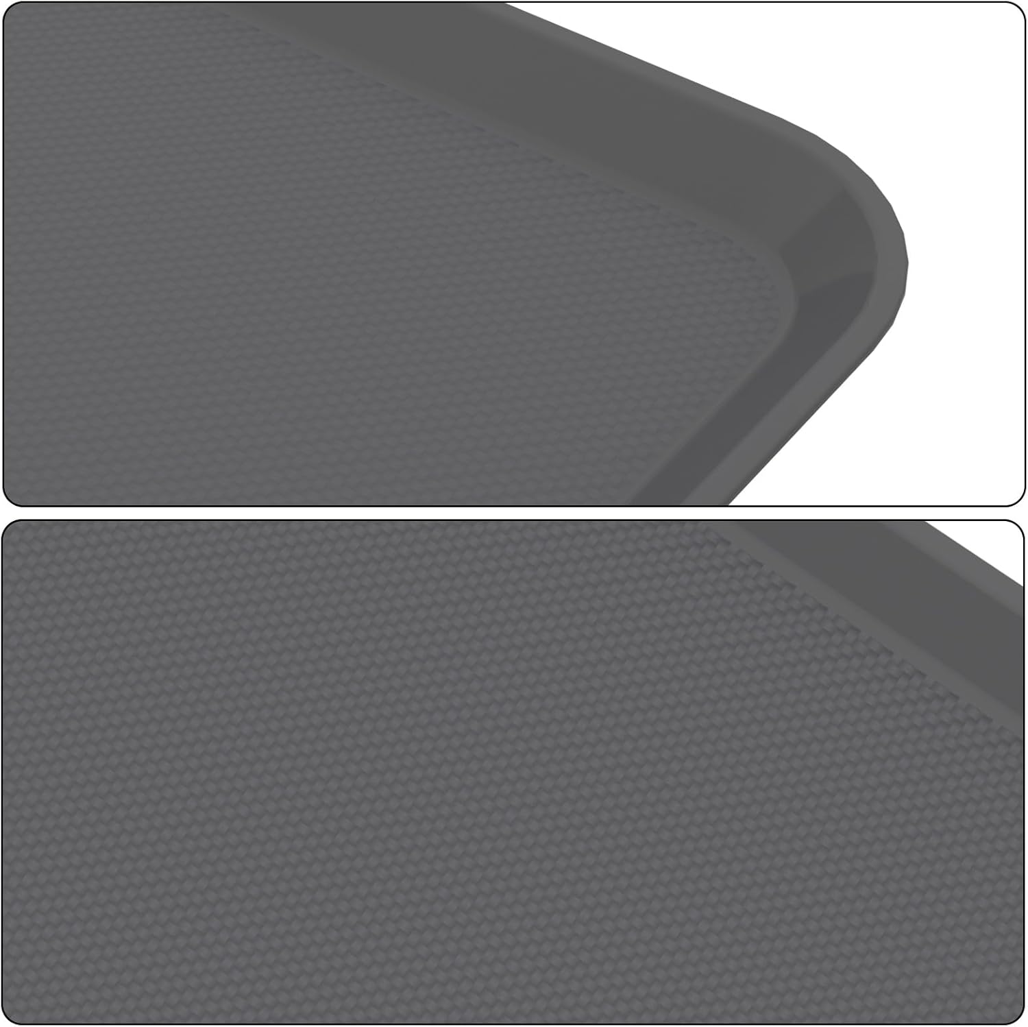 6 Packs Indoor/Outdoor Waterproof Large Boot Tray for Entry Way Shoe Organiser, Pet Food Feeding Mats, Grey