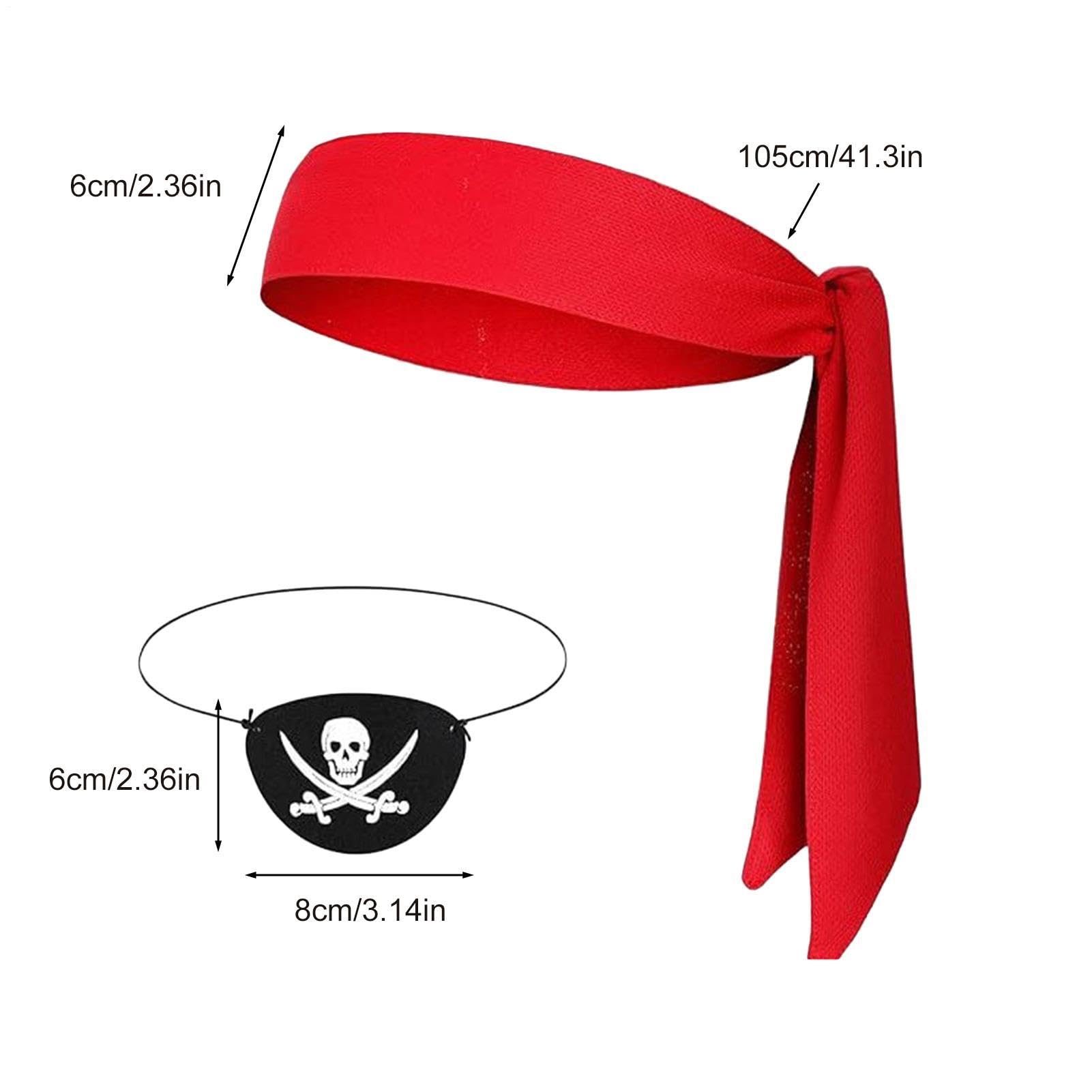 Bandana pirata per costume di Halloween con benda per gli occhi