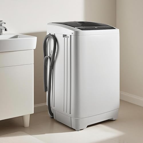 Miniatura 8 de VEVOR Lavadora portátil, lavadora portátil de 1.3 pies cúbicos con pantalla LED, tambor de acero inoxidable, 8 programas de lavado y 6 niveles de