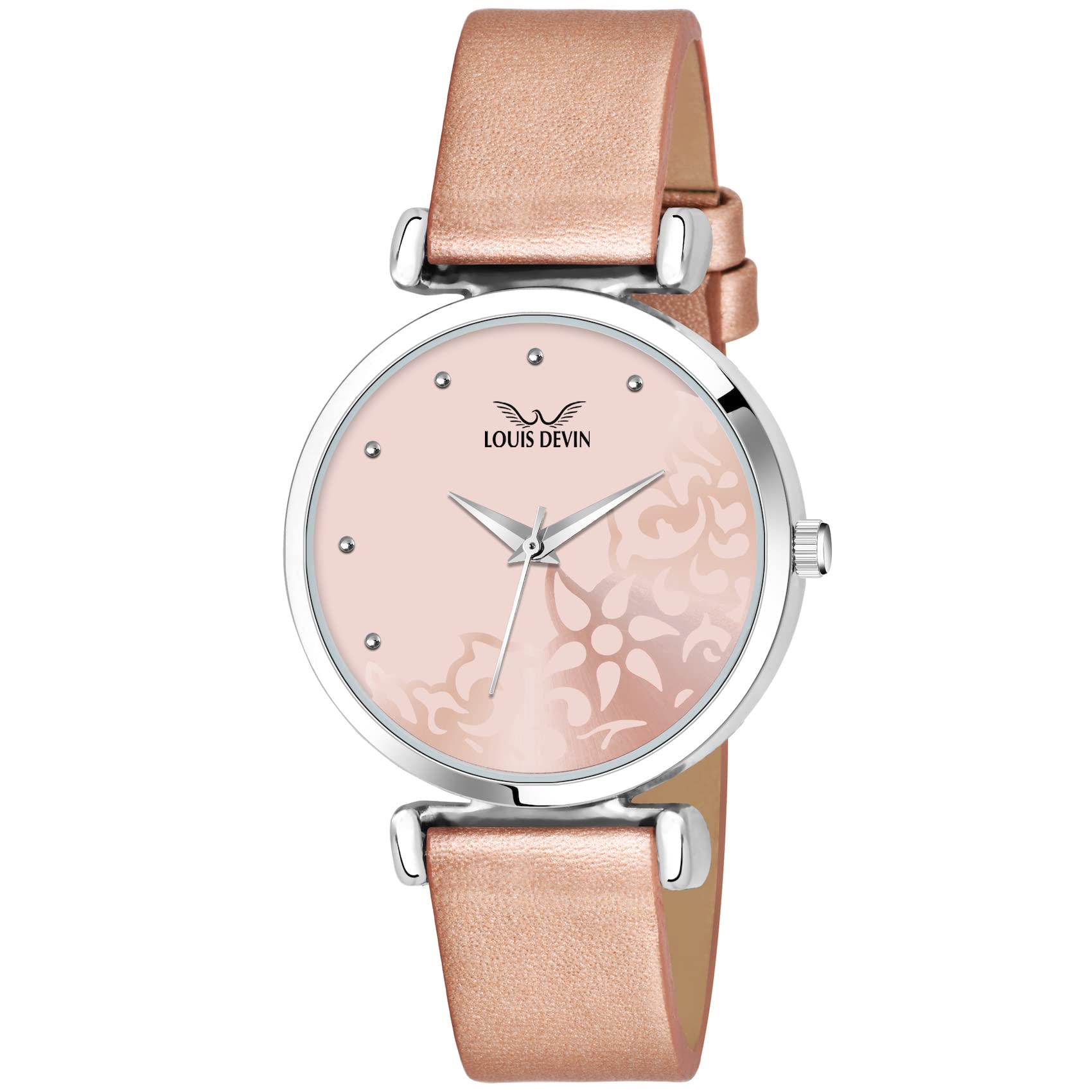Louis Devin Pink Dial Pink Synthetic Leather Strap Analog Wrist Watch for Women | LD-L157-PNK (B0B2LYB95T) Amazon Price History, Amazon Price Tracker