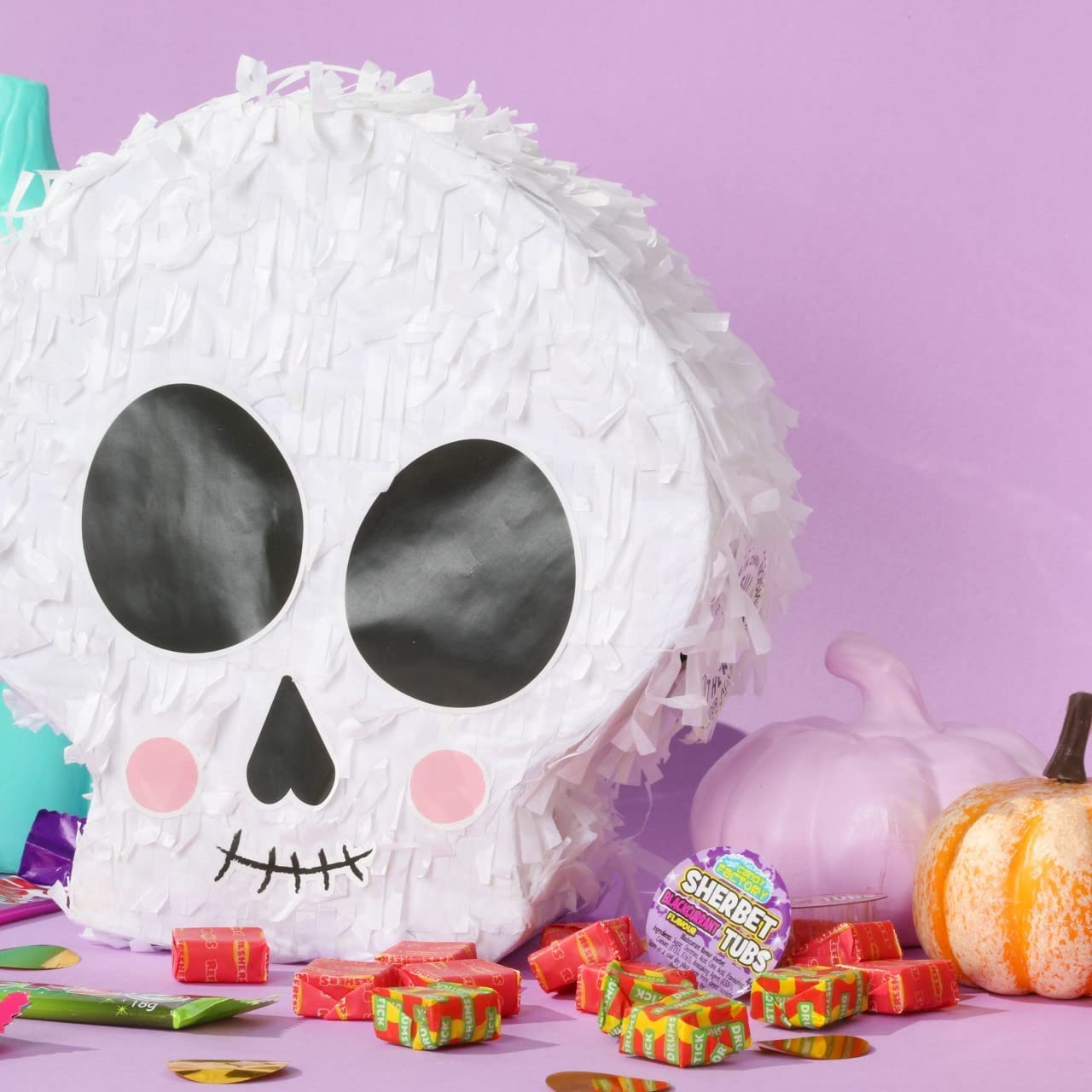 Skull Pinata Skeleton Face Cardboard Fillable Pirate Birthday Party Pinata Traditional Novelty Childrens Game