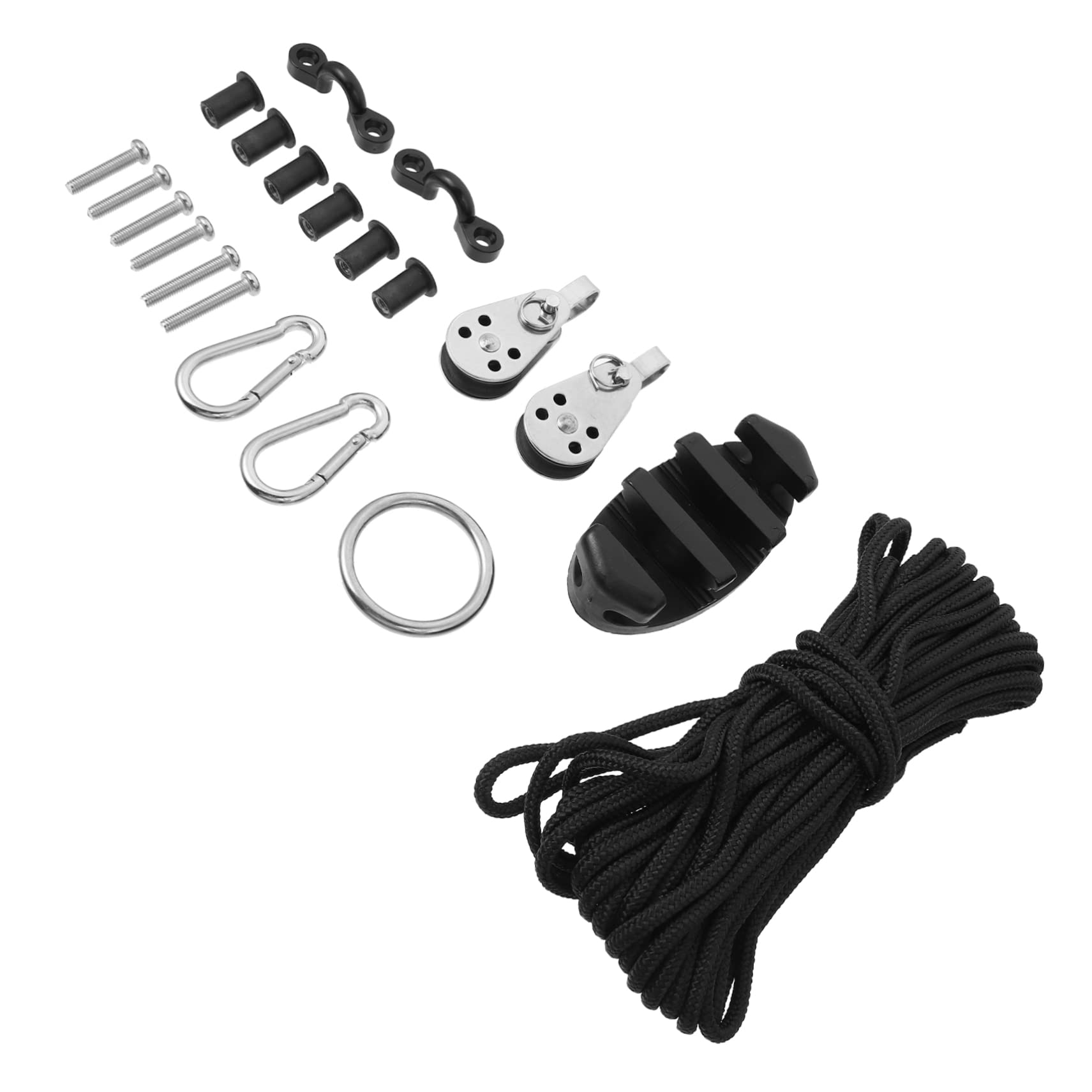 Toddmomy 1 Set Trolley Kayak Kit Boat Anchor Kit Rolling Cart Accessories Fishing Kayaks Deck Kayak Anchor Accessories Canoe Anchor Trolley System Pad Eye Cleat Canoe Anchor Trolley Kit