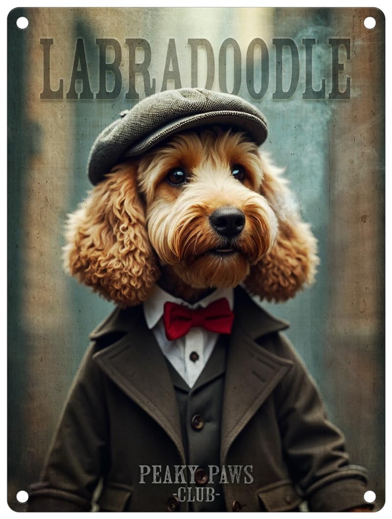 The Original Metal Sign Labradoodle Small (150 X 200Mm) Metal Sign - Peaky Paws Club