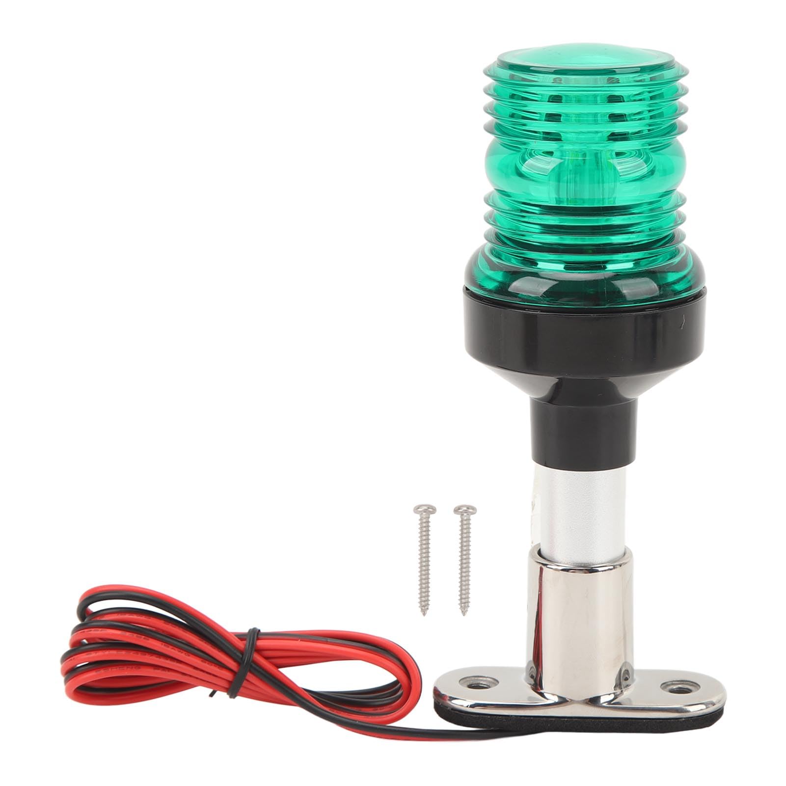 Bnineteenteam Marine LED Anchor Light, Boat Anchor Light 2NM Visibility 6in 360 Degree All Round Stern Light with Stainless Steel Base for Yachet (Green)