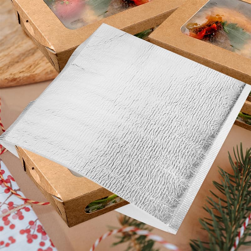 ULTECHNOVO Lot de 50 enveloppes isolantes réutilisables et isolées pour expédition à froid, glace thermique, aluminium argenté