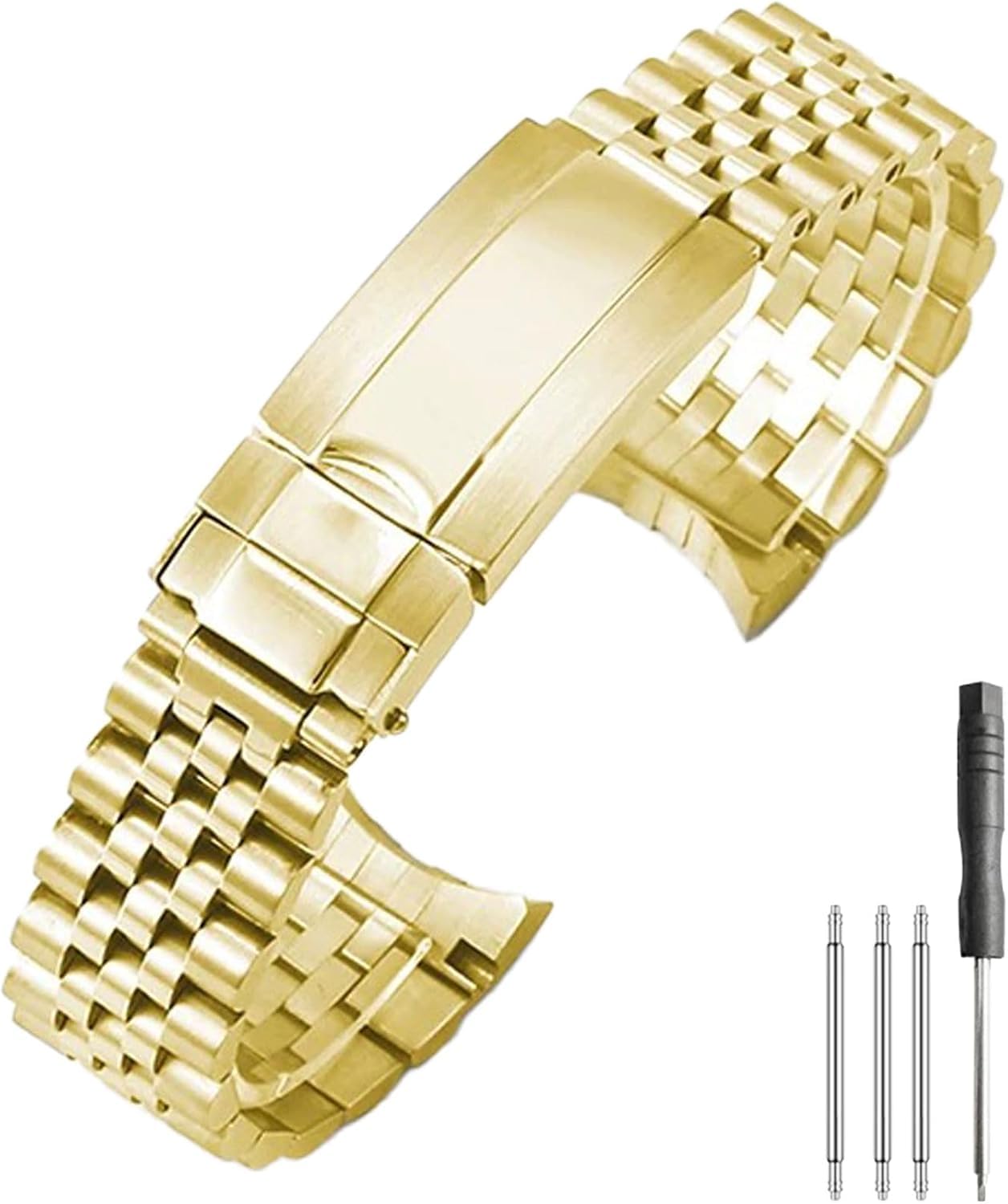 Cinturino Jubilee in Acciaio Inossidabile 316l per Rolex Datejust 36/41, Maglie Finali Solide, Bracciale di Ricambio in Metallo Regolabile. Gold 22mm