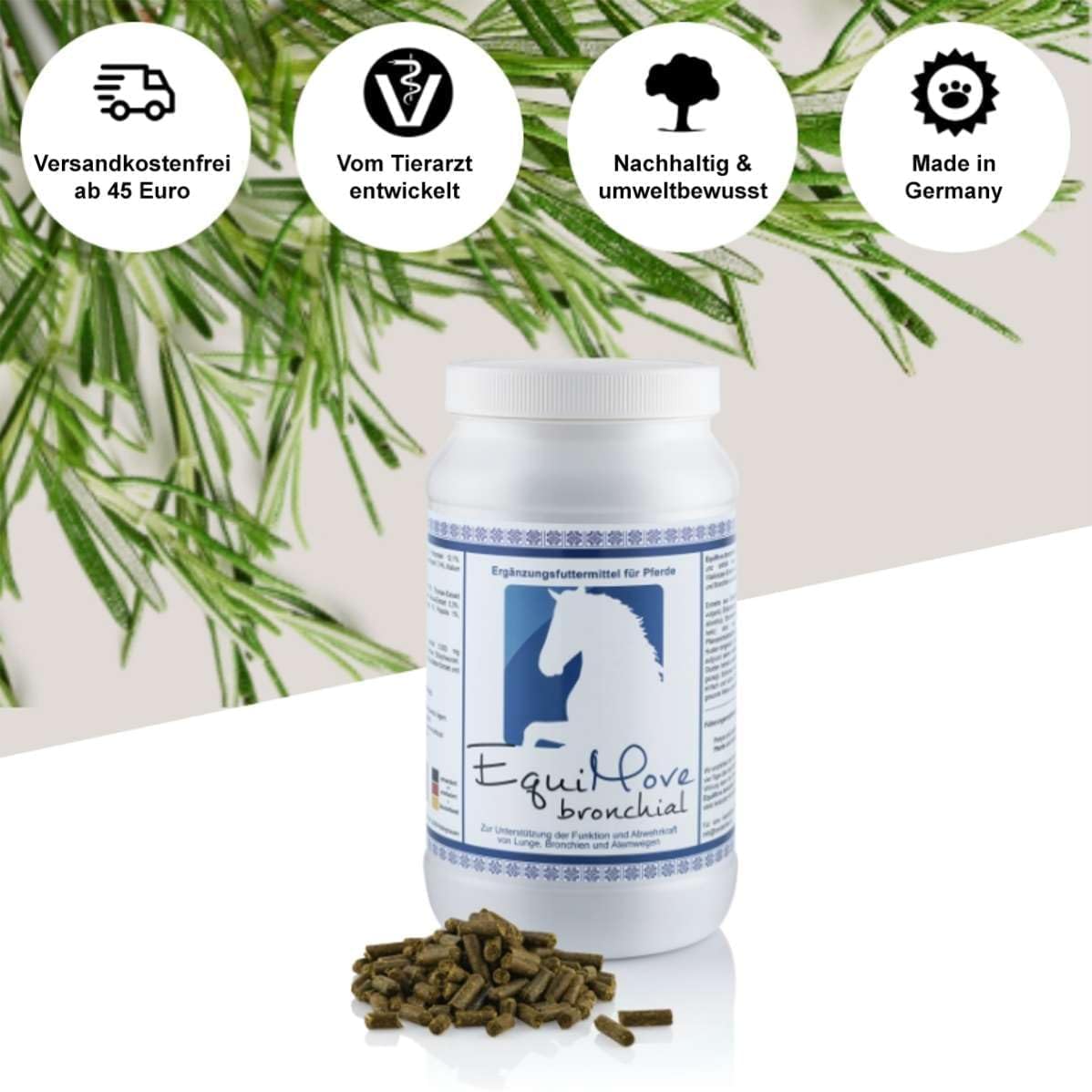 Dreierpack | bronchial (3 x 1,5 kg) - Zur Unterstützung und Beruhigung der Atemwege, wie auch der Immunfunktion | Mit Thymian-, Eibischwurzel-, Brunnenkresse-, Efeublätter Extrakt und mehr