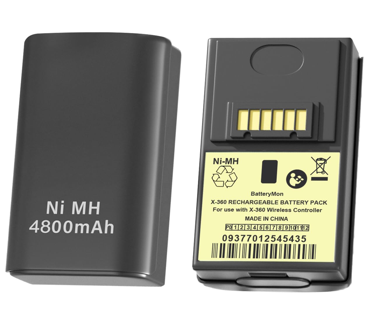 for Xbox 360 Controller Rechargeable Battery Pack 3600mAh (2Pack)