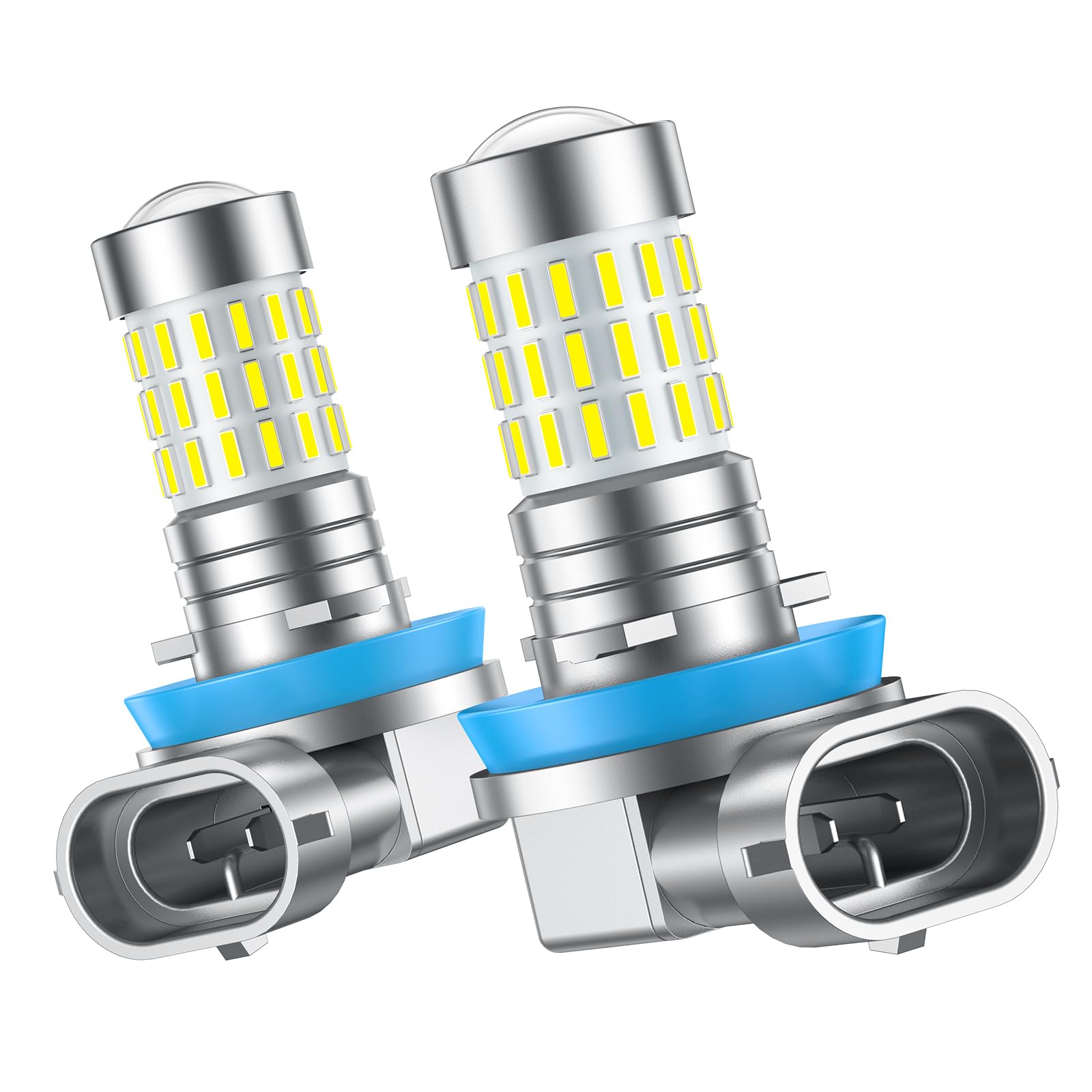 Marsauto H11/H8/H16 Fog Light Bulbs, 10000LM 6000K with Lens-2 Pack