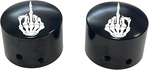 Miniatura 3 de Tapas de tuerca de eje delantero abatibles, color negro, compatible con Harley Davidson Touring Road King Road Glide Street Glide Ultra Dyna