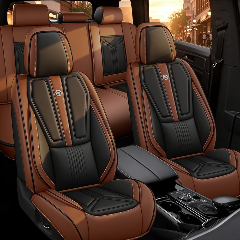 Custom Car Seat Covers for Toyota Prius 2001-2026,Easy install,Black Brown