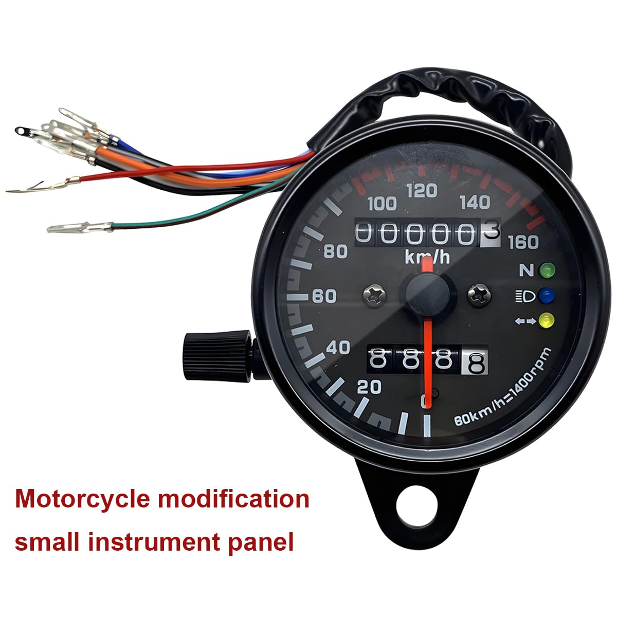 CGEAMDY 0-160 KM/H 12V GPS Moto Contachilometri, Impermeabile Auto Segnale con Retroilluminazione Tachimetro Contagiri Gauge a LED Backlight Segnale, Moto Dual Sport bike ATV Scooter Offroad Camion