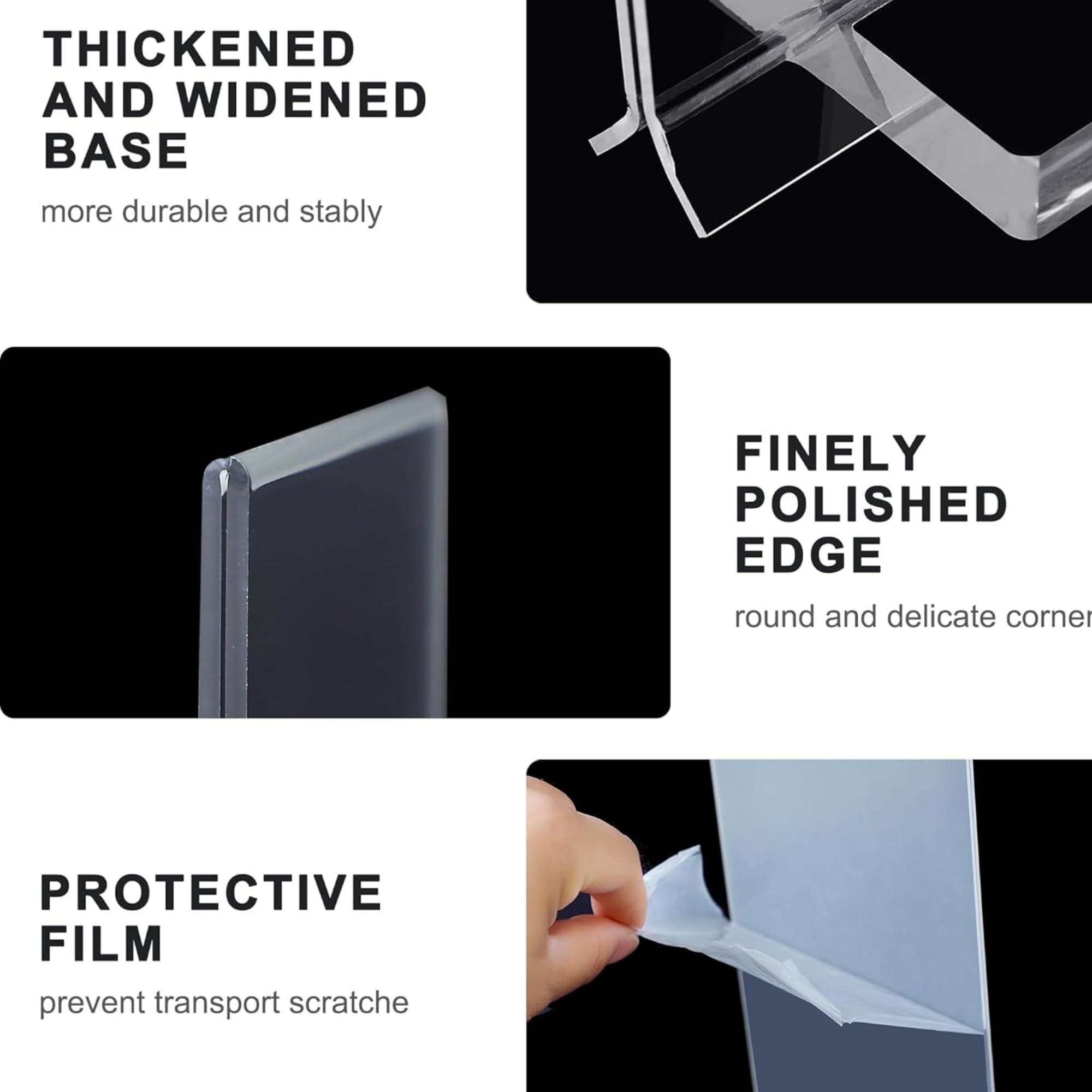 SWYFT ESSENTIALS A4 T-Shaped Acrylic Sign Holder Pack of 6 Double Sided Display Stands for Menus, Promotions & Photos Clear Holders for Office, Stores, Restaurants, and Events - Image 3
