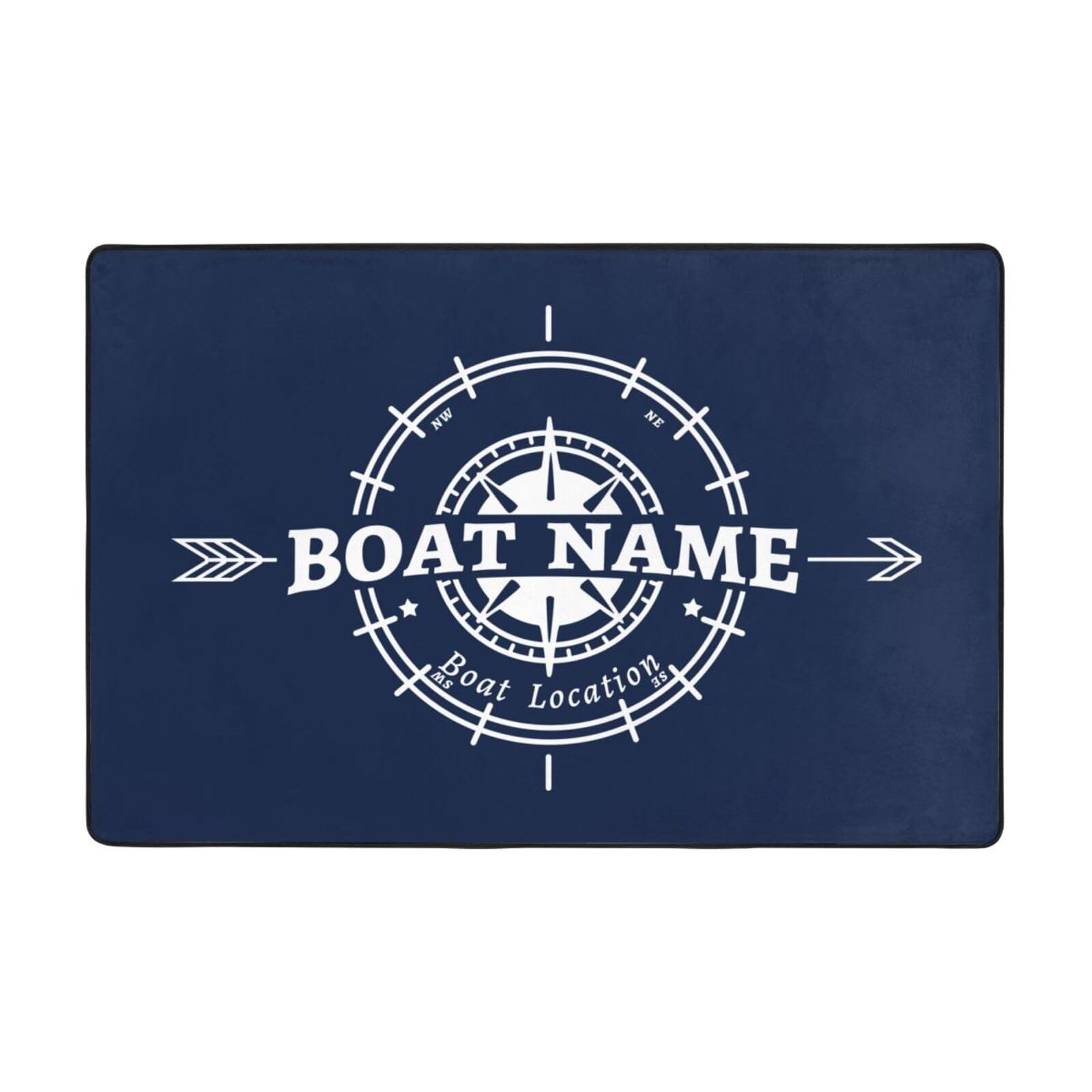 Personalized Nautical Compass Mat Rug Custom Compass Nautical Themed Floor Mats for House Front Indoor Inside Outdoor Outside Entryway Rug