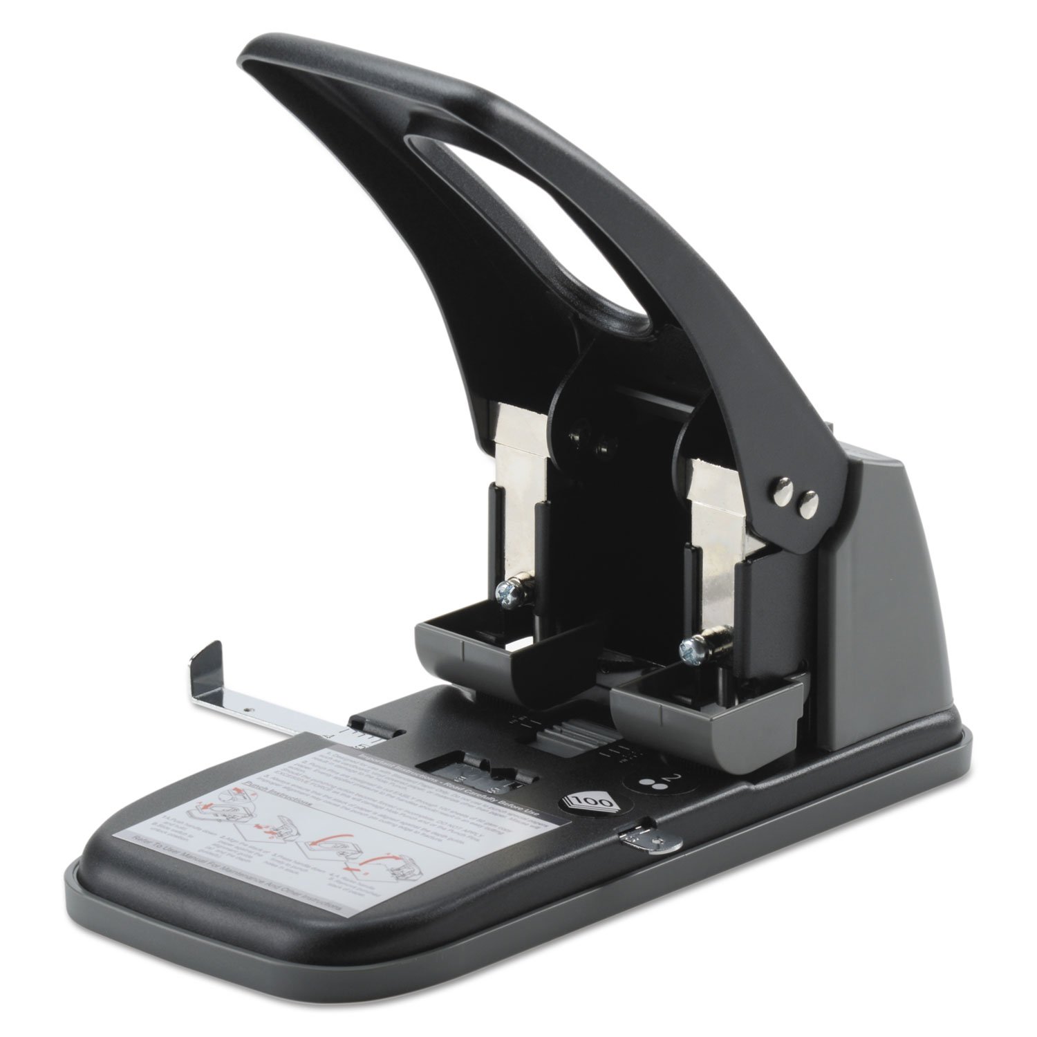 Swingline 2-Locher, Locher, hohe Kapazität, 100 Blatt Stanzkapazität, feste Mitten, schwarz (74190)