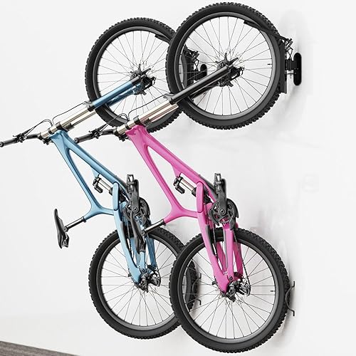 WiwiIron Soporte de pared giratorio para bicicleta, soporte vertical de pared para bicicleta, gancho para bicicleta interior, garaje colgante para
