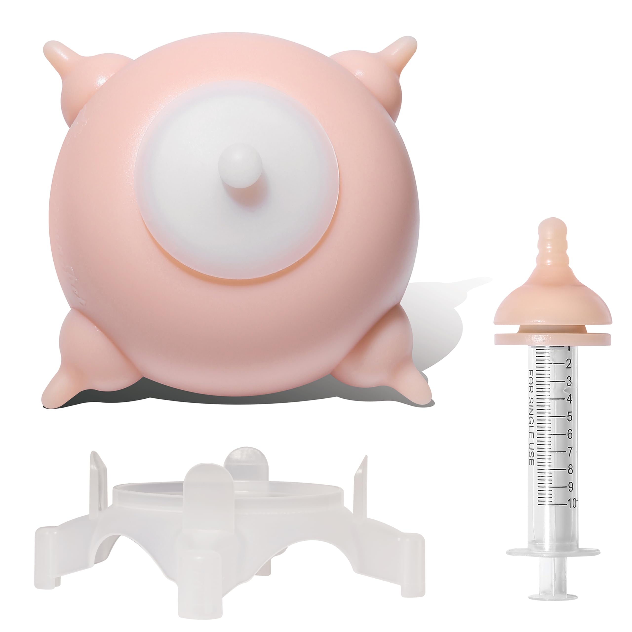 Doggiema Mangeoire à Lait pour Chiot, Biberons pour Chiots, pour Plusieurs Chiots 4 Tétines en Silicone Allaitement pour Chiot Bubble Milk Bowl