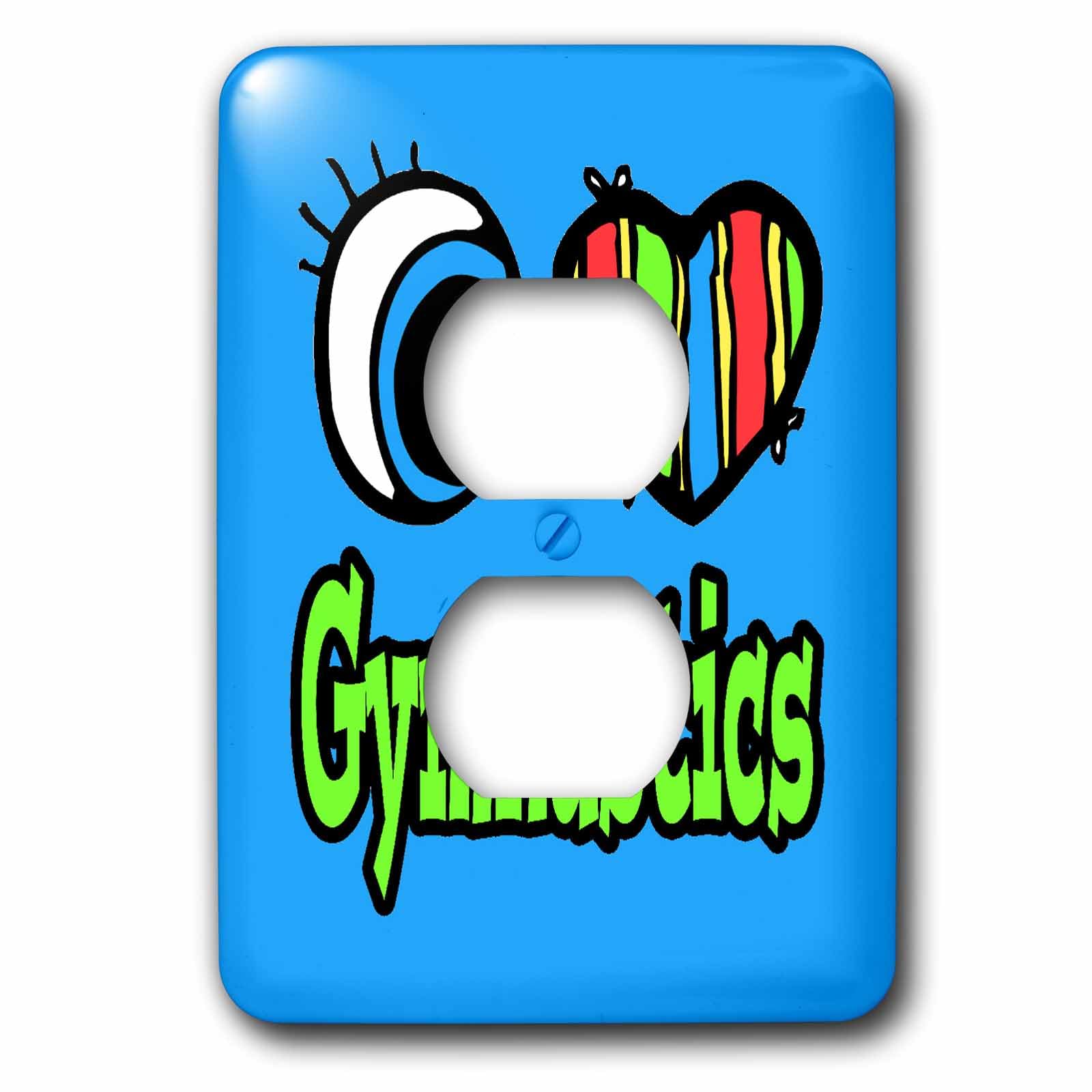 I Love Gymnastics plaque 2 prises de courant 3dRose LSP_106144_6