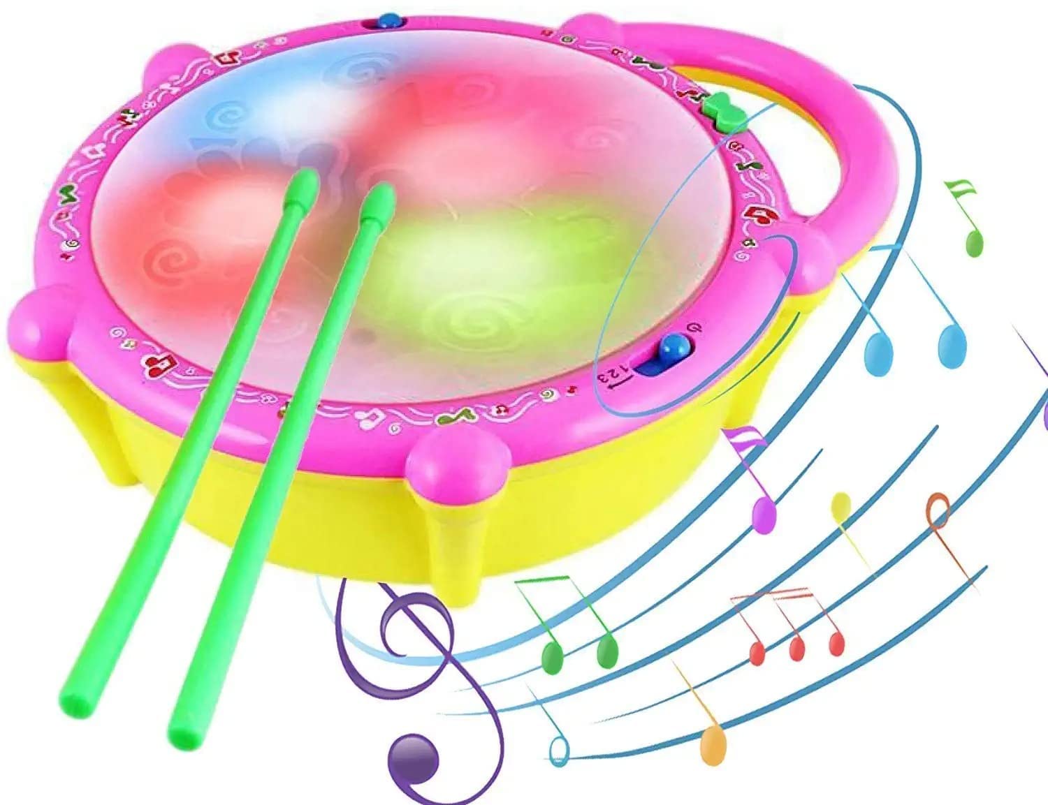 Buy Kali Kaal Flash Drum with 3D Lights and Music Plastic 3D Musical