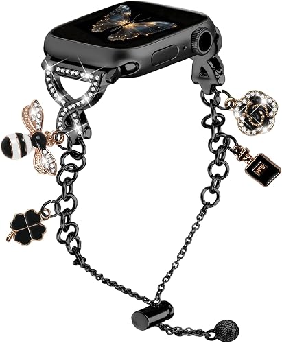 Charm Bracelet Band Compatible with Apple Watch Bands for Women 38mm 40mm 41mm 4