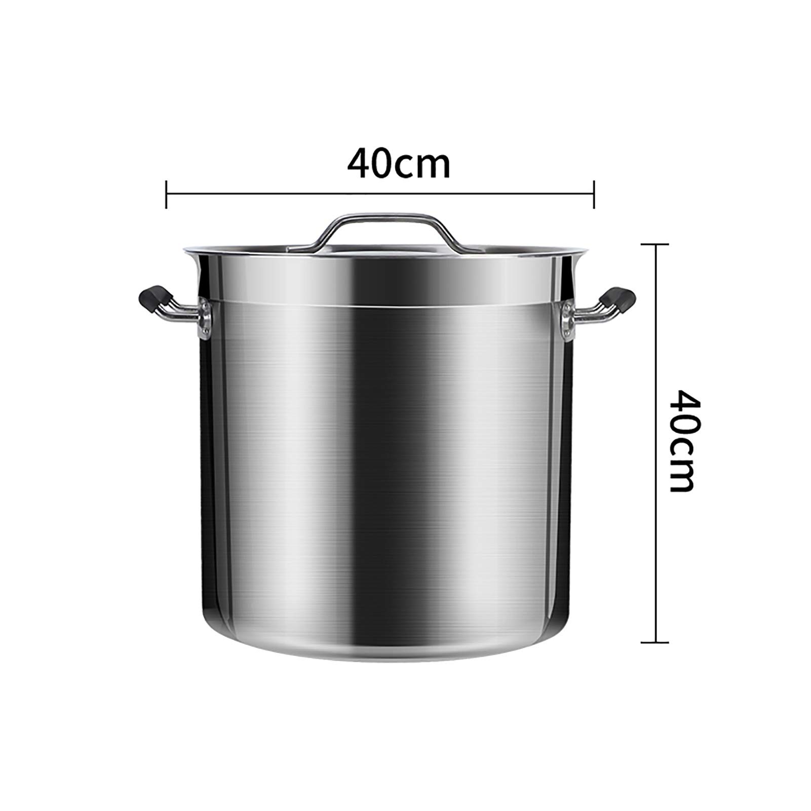 50 cm Suppentopf mit Edelstahldeckel – 98 l Kochtopf, 9 Größen erhältlich – Robuster silberner Suppentopf für Suppen, Eintöpfe und große Mahlzeiten – Ideal für den Einsatz zu Hause und in de
