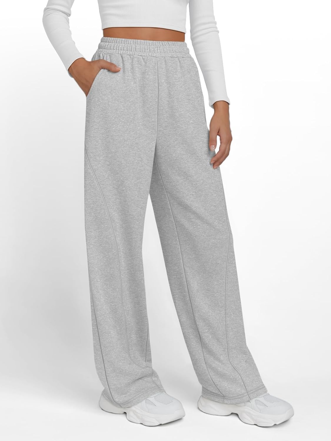 Trendy Queen Women's Wide Leg Sweatpants Baggy Y2K High Waisted Joggers Fall Fashion Outfits Clothes with Pockets 2026 - Image 3