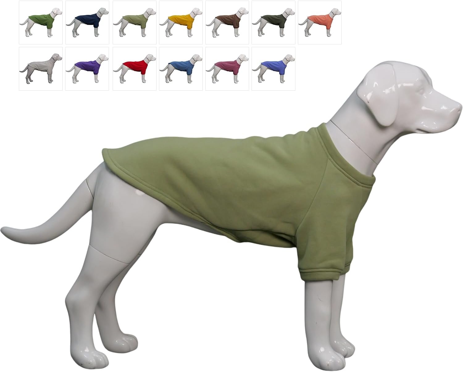 Lovelonglong Dog Sweatshirt - Cold Weather Pullover for Small to 2XL Dogs, Grass-Green 2XL (for Medium Dog) Grass Green