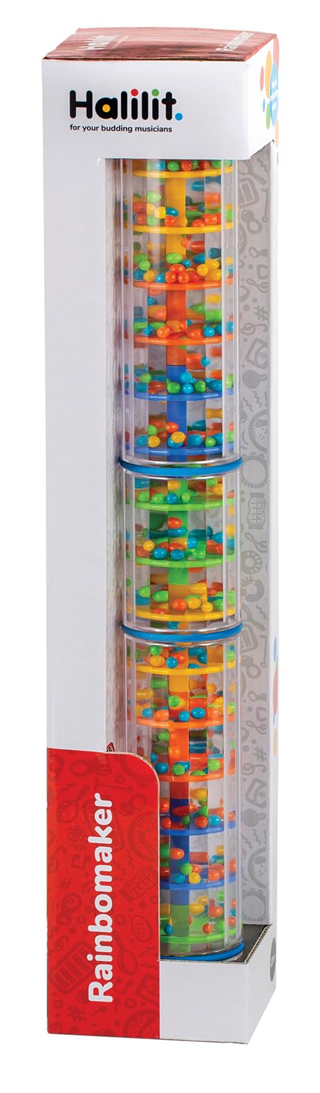 Halilit Giant Rainbomaker Musical Instrument. Rain Maker Shaker Musical Toys for Kids & Toddlers. Brightly Coloured Rain Stick. Suitable for Boys & Girls from 12 months + (Colours May Vary)