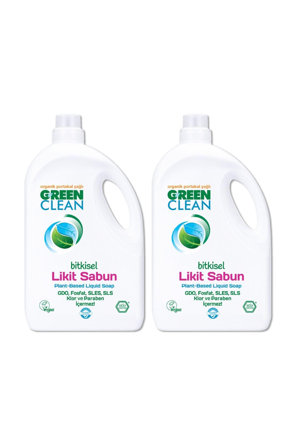 U Green Clean Green Clean Organik Portakal Yağlı Bitkisel Likit El Sabunu 2,75 lt 2'li