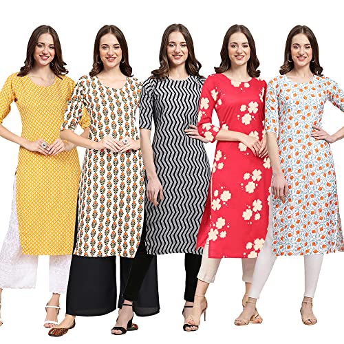 Image of Pinkmint Women's Crepe Digital Print Straight Kurta