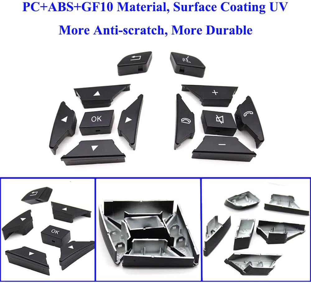 Car Multi-function Steering Wheel Control Switch Button, Multimedia Left Right Steering Wheel Buttons Accessories Trim Replacement For Mercedes Benz ML GL G Class W166 W463 (Black, Model A)