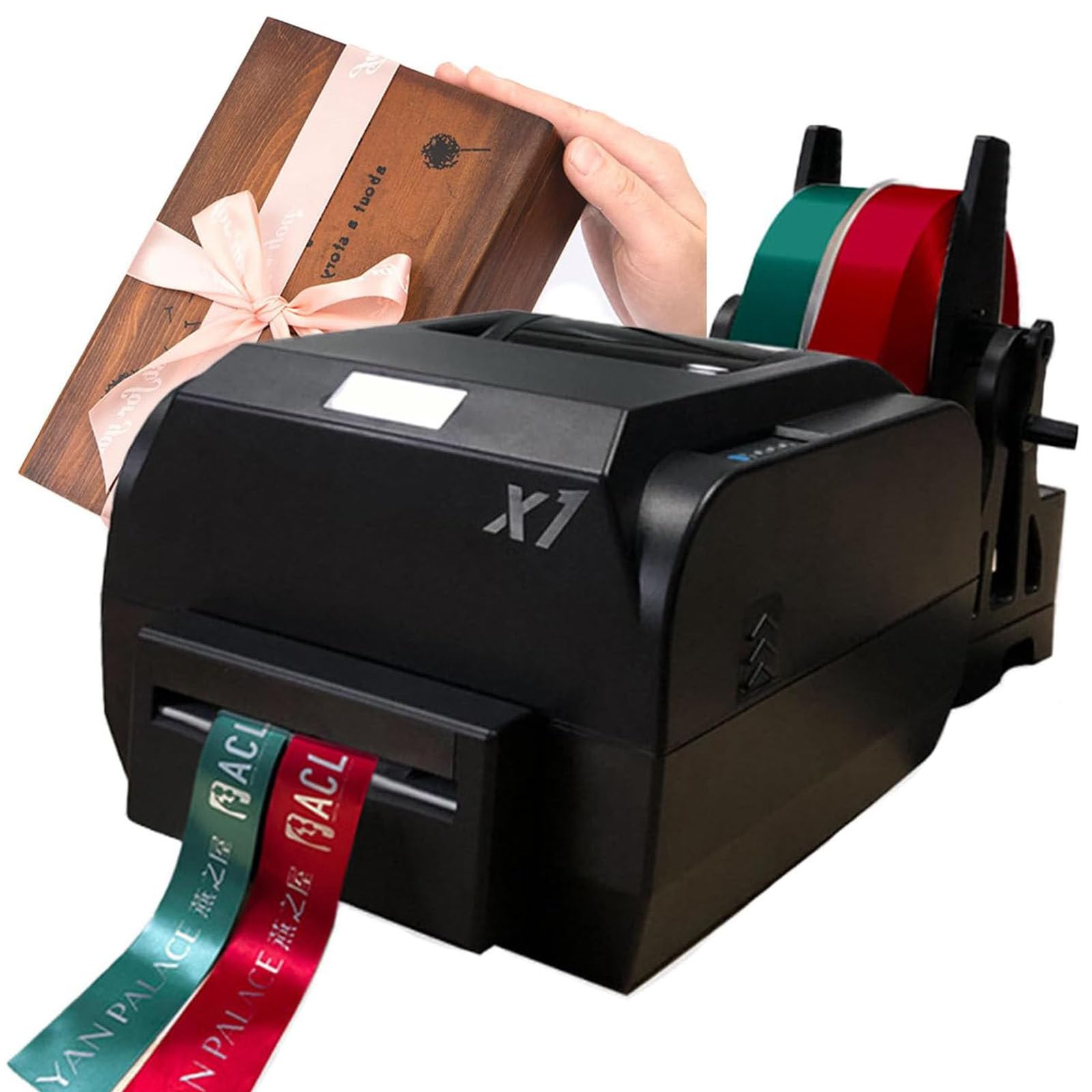 YXKJZHF Digital Ribbon Printer, Satin Ribbon Printing Stamping Machine for Packaging, DIY Projects and Personalised Crafts