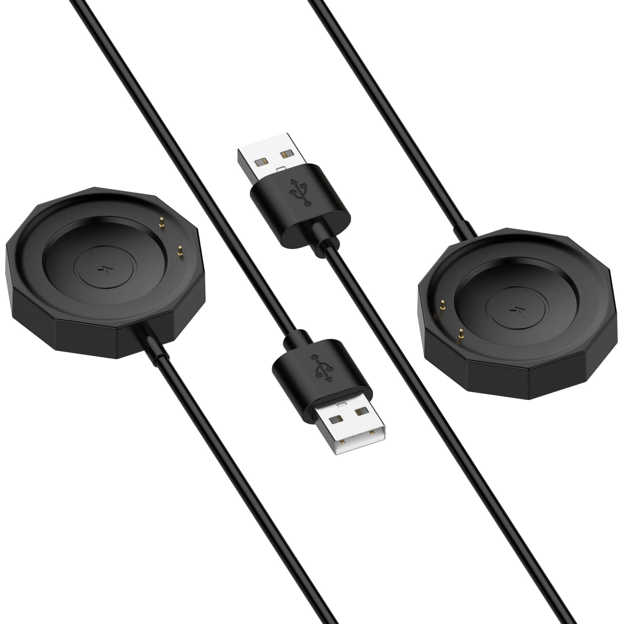 FitTurn 2 Pack Charger Compatible with Vivo watch 3 Charger Charging Cable Charger USB Replacement Charging Clip 3.3ft -Black